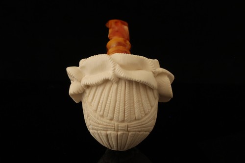 Rose Garden Meerschaum Pipe by I. Baglan with custom case 14965 - Picture 6 of 12