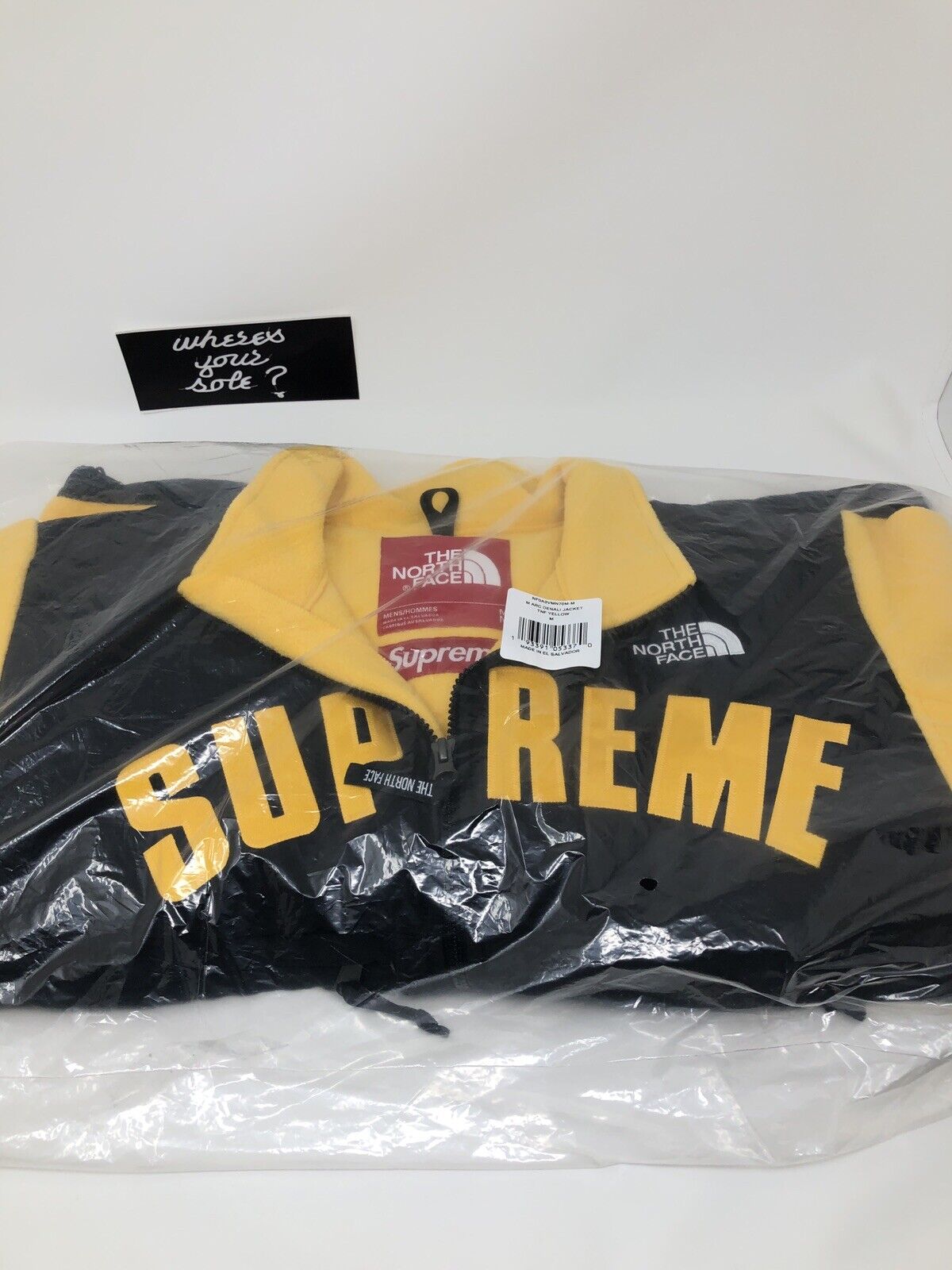 Supreme The North Face TNF Arc Logo Denali Fleece Jacket Yellow sz