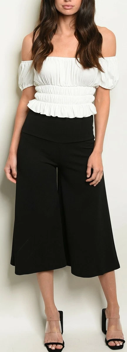 Wide leg cropped knit pants sale
