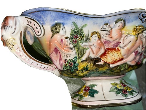 Vintage Antique Italian Capodimonte Porcelain Angels Vase - Picture 3 of 11