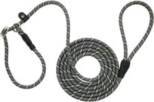 10FT / 20FT Long Slip Lead Dog Leash,3/8" Thick Nylon Reflective Rope Anti-Choke