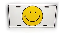 SMILEY EMOJI HAPPY FACE 3D EMBOSSED METAL CAR NOVELTY LICENSE PLATE AUTO TAG