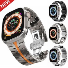 For Apple Watch Series 9 8 7 Stainless Steel Band Men iWatch Strap 42/44/45/49mm