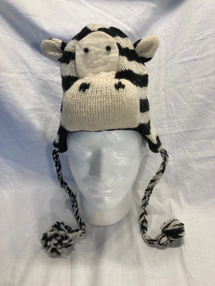 Divertidos sombreros gorro de lana del Himalaya tejidos a mano de animales hechos en NEPAL Foto 4 de 4