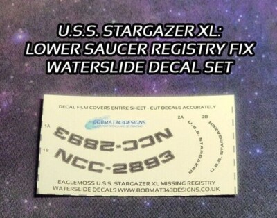 Constellation Class USS STARGAZER XL Decals Set - EAGLEMOSS STAR
