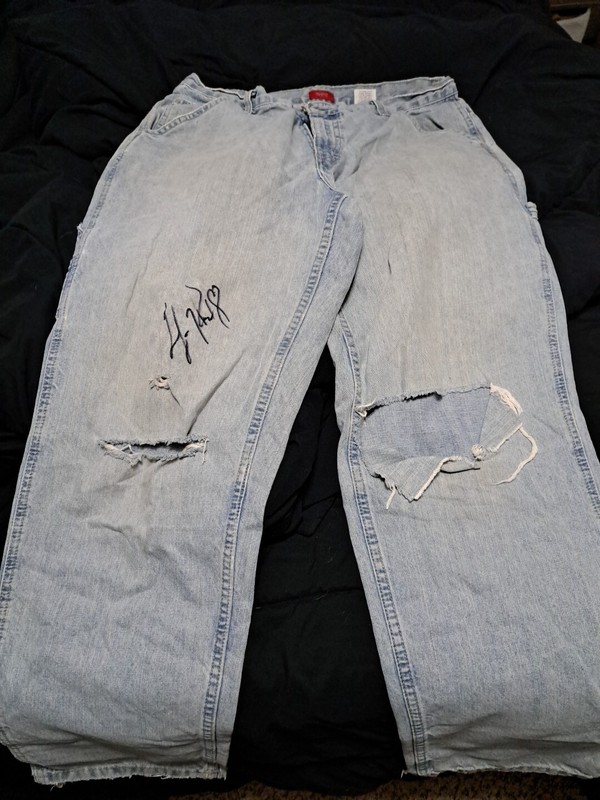 Jeans Autographed By Lajon Witherspoon Of Sevendust  Music Collectors Item