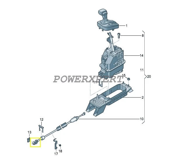 5K1713025 OEM Cable de cambio enlace final para VW Golf Jetta Passat CC Tiguan Polo Bora Foto 4 de 4