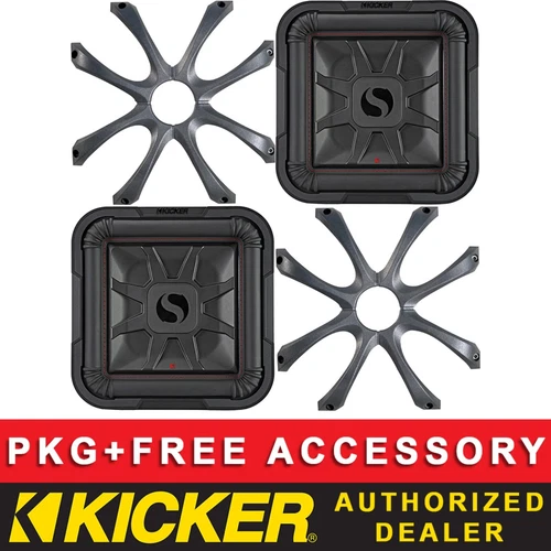 KICKER 46L7T84 CAR AUDIO 8" L7T SERIES SUBWOOFERS WITH GRILLES DUAL 4 OHMS