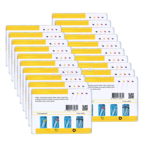 Dental AAA Fiber Post Resin High-intensity Screw Thread Glass +Drills 20pcs/Kit - Picture 16 of 18