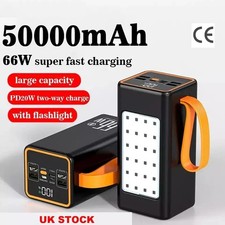 50000mAh Power Bank 66W PD Fast Charging Battery Pack with UK Plug