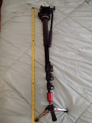 Manfrotto 561BHDV-1 Fluid Aluminum Video Monopod with Head, No Plate.
