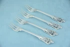 4 Wallace Grande Baroque Sterling 5-3/8" Seafood Cocktail Forks No Monogram