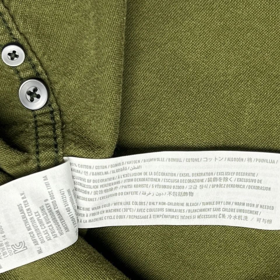 Abercrombie & Fitch Muscle Flannel Shirt Men's Small Dark Green Button-Up Pocket - Image 4 of 4