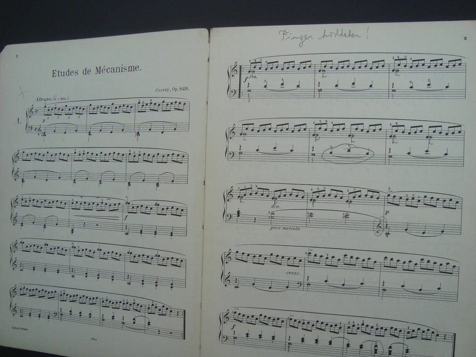 Klavier Notenschule CZERNY Etudes de Mécanisme (Vorschule der Geläufigkeit) 2611 - Bild 4 von 4