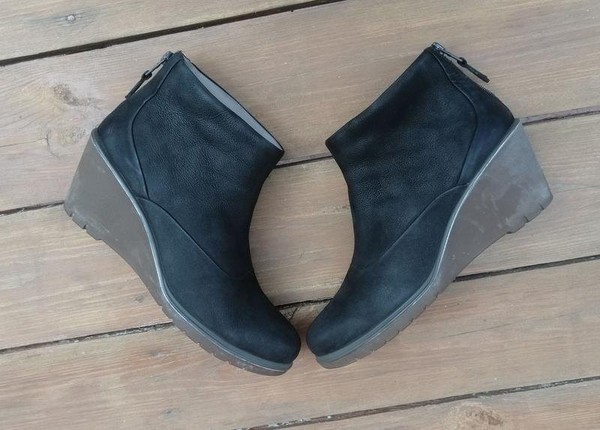 Women Ecco Ankle Boots Black Nubuck 38 #3QMX
