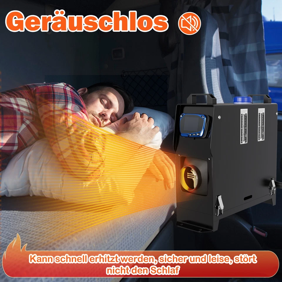 8KW 12V diesel auxiliary heater LCD air heater motorhome heater air heater Black - Image 3 of 4