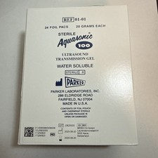 24 Pack "Aquasonic 100" Sterile Ultrasound Gel - NEW Sealed Packets Exp 9-4-29