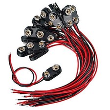 20 Pack 9v Battery Clip Connector Holder Long Cable Connection Hard Cover