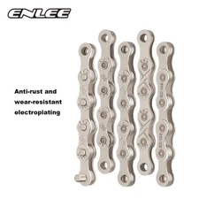 ENLEE Single/6/7/8/9/10/11/12 Speed Bicycle Chain Silver for Road Mountain Bike