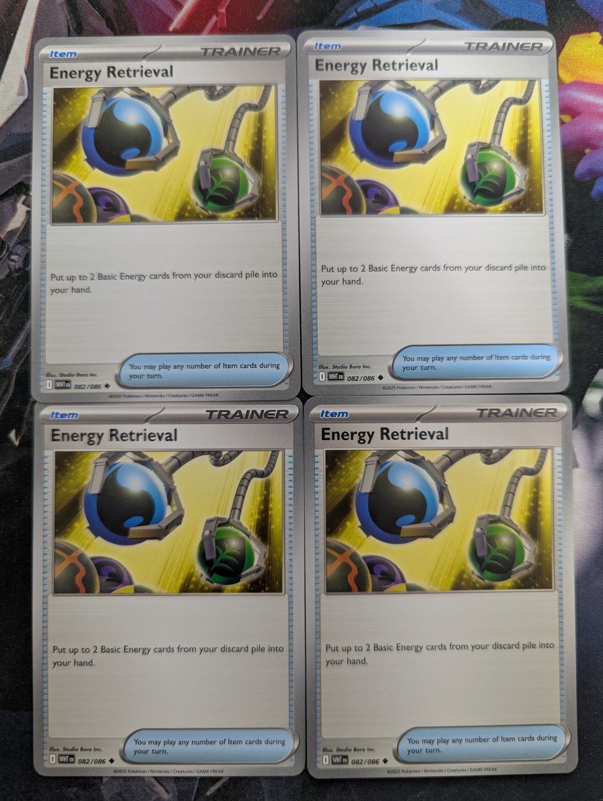 4x Energy Retrieval 082/086 x4 - White Flare - Pokemon TCG Playset