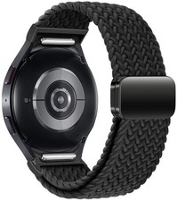 One Click Fabric Bands for Samsung Galaxy Watch 7 6 4 5 FE Band 20mm, Black