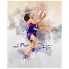 Skylar Diggins-Smith Phoenix Mercury Autographed Watercolor 16x20 Photo