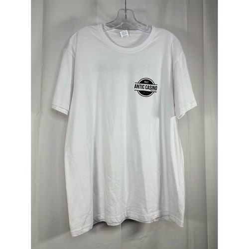 EUC MAKITO White Graphic Logo Tee ANTIC CASINO - Men's Casual Shirt Size L