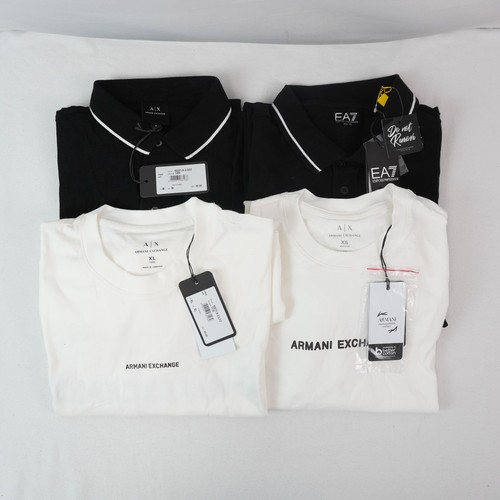 Armani Exchange & Emporio Armani Men's Polos & T-Shirts in White/Black Lot of 4