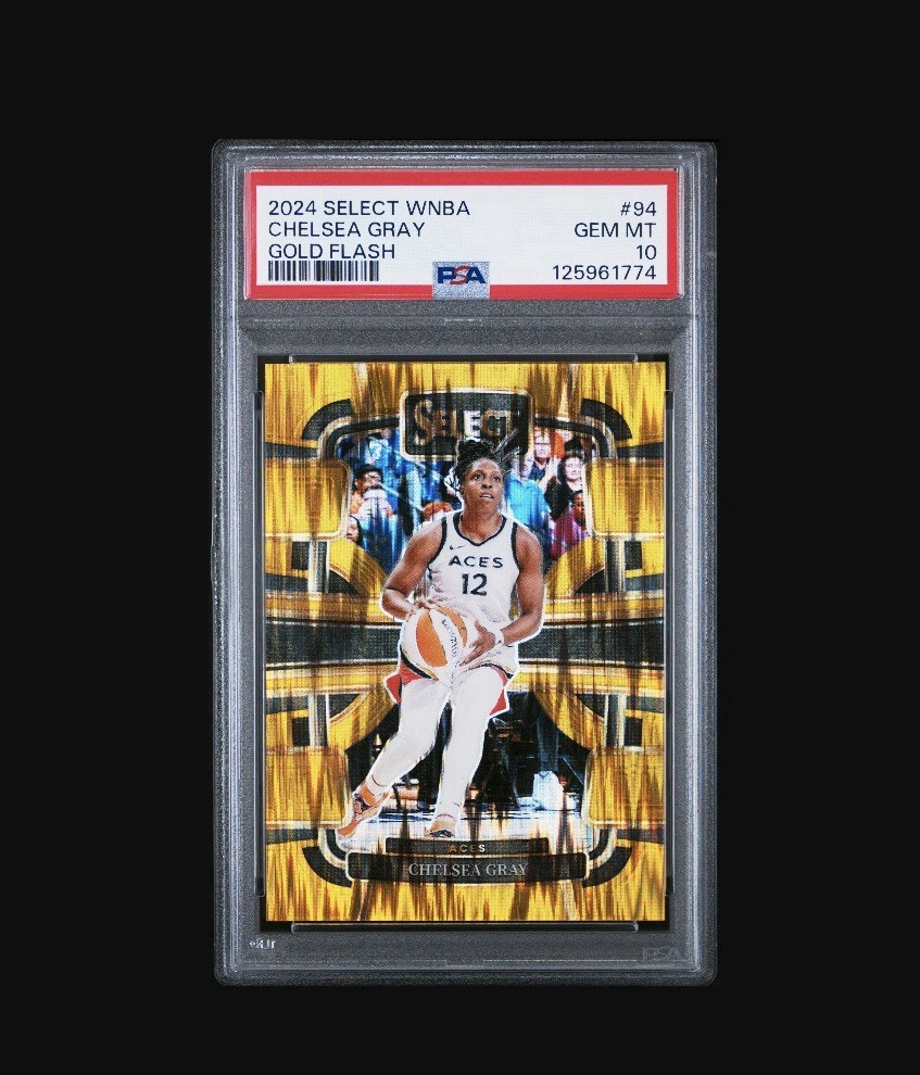 2024 Panini Select WNBA Chelsea Gray Gold Flash Prizm #94 /10 PSA 10 Aces POP 1!