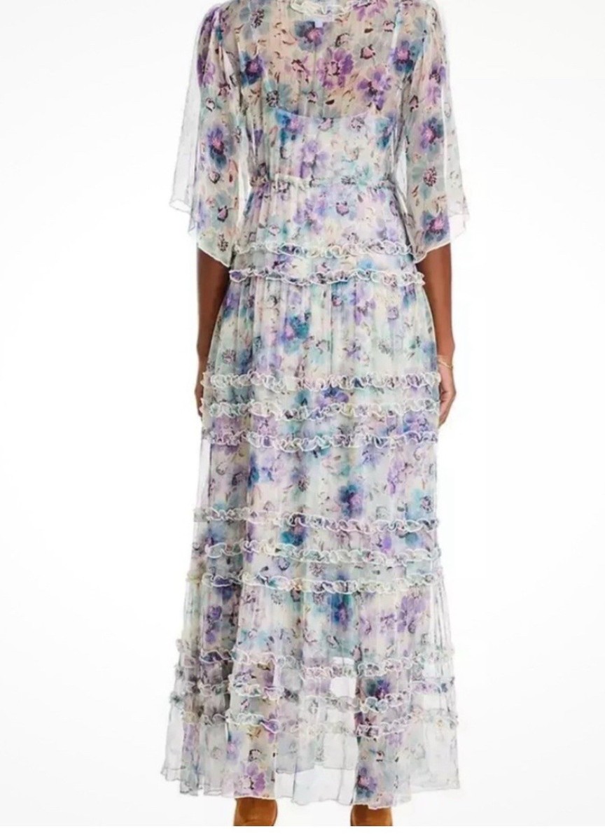 johnny was glinda silk maxi dress Johnny Was Women's Glinda Purple Silk Maxi Dress, Size XS