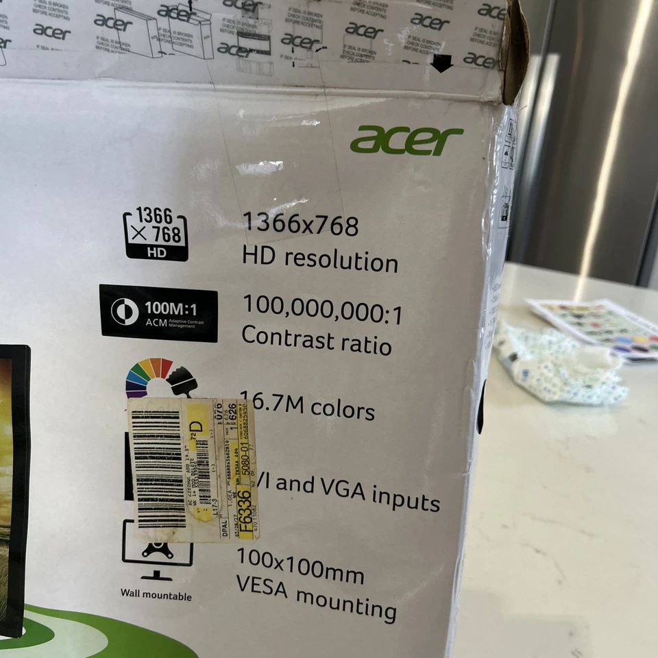 Acer 19.5-inch Widescreen LCD LED Monitor-K202HQL Mercury free - Image 3 of 4