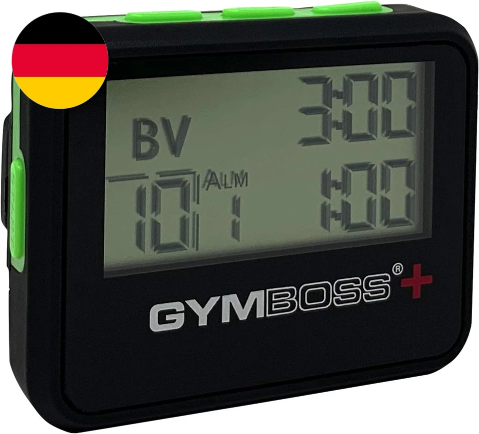 Gymboss plus Intervall Timer Und Stoppuhr Uhrenarmband - Bundle (SCHWARZ/GRÜN SO - Bild 2 von 4
