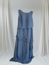 Blue Formal Layered Sleeveless Dress Wedding Occasion