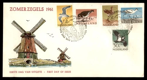 Mayfairstamps Netherlands FDC 1961 Birds Combo Windmills First Day Cover aaw_381