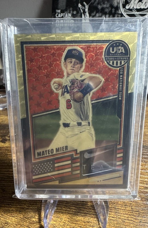 2026 Panini Stars & Stripes Gold Vinyl NIKE Laundry Tag Patch 1/1 Mateo Mier🔥
