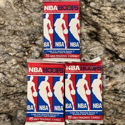 (3) 1990-91 NBA Hoops Series 2 Sealed Pack- 3 Factory Sealed Packs