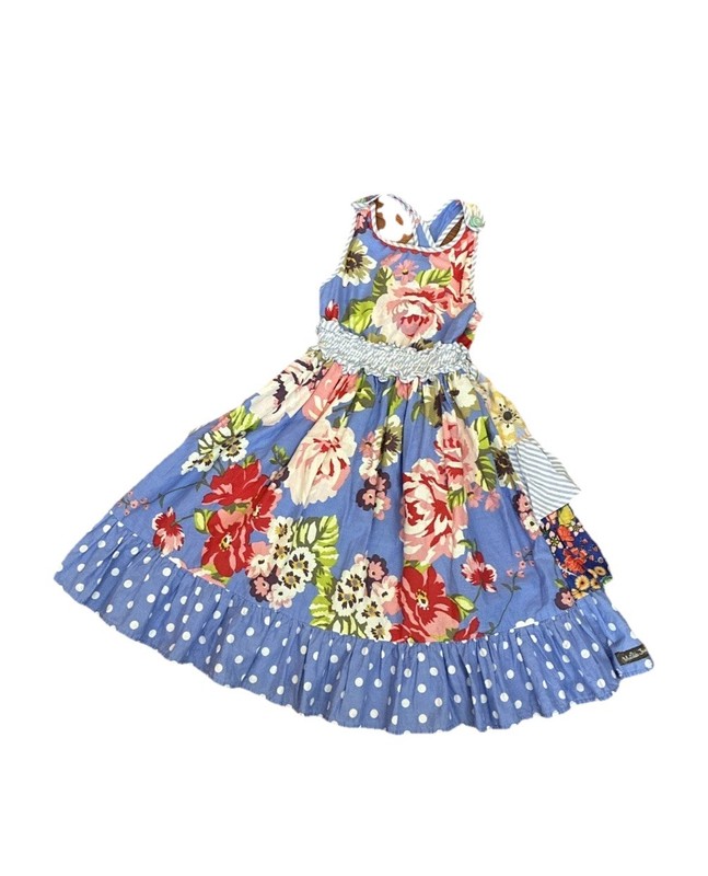 Matilda Jane Adventure Begins Heart Song Floral Cotton Maxi Dress Size 2 Ruffle