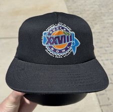 Vintage 1994 Super Bowl Georgia Dome Snapback Coke Black Hat