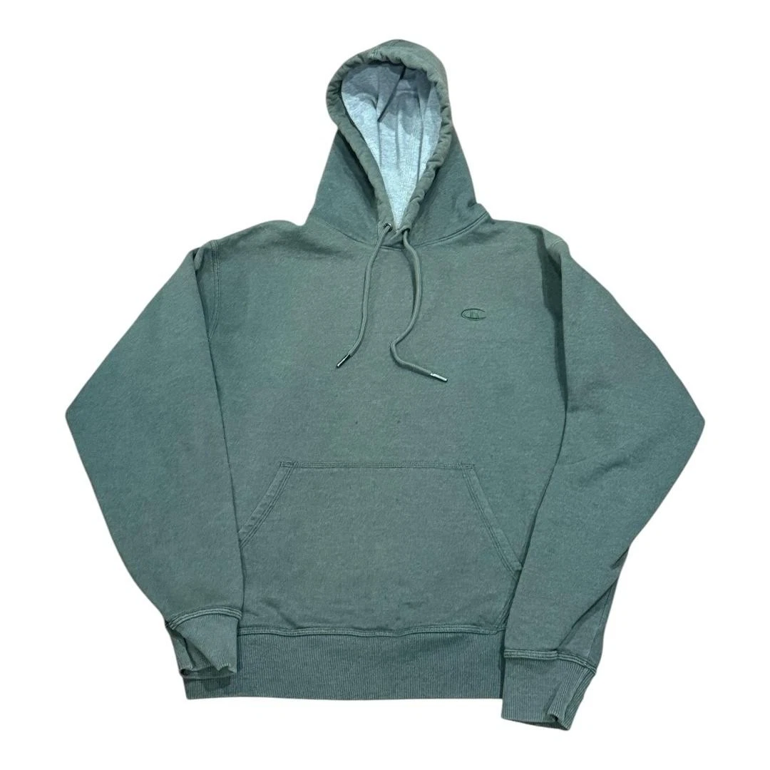 Champion Hoodie Sweatshirt Mens Medium Green Authentic Pullover Kangaroo Fleece