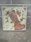 Rookwood Faience Art Pottery Pink Purple Bird Dove Tile Trivet c1925