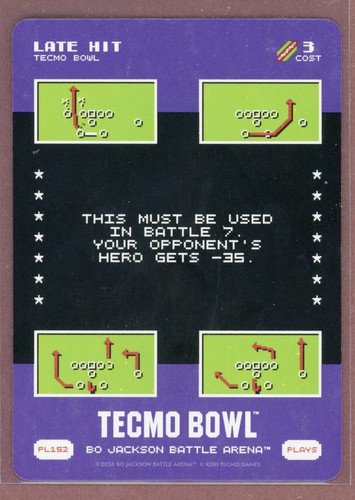 2026 Bo Jackson Battle Arena Tecmo Bowl Plays #152 Late Hit