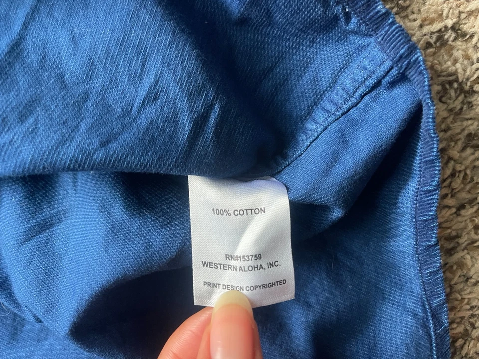 Camisa Western Aloha Pana Western Para Hombres XXL Azul Perla Snap Paisley I'iwi NUEVA Foto 3 de 4