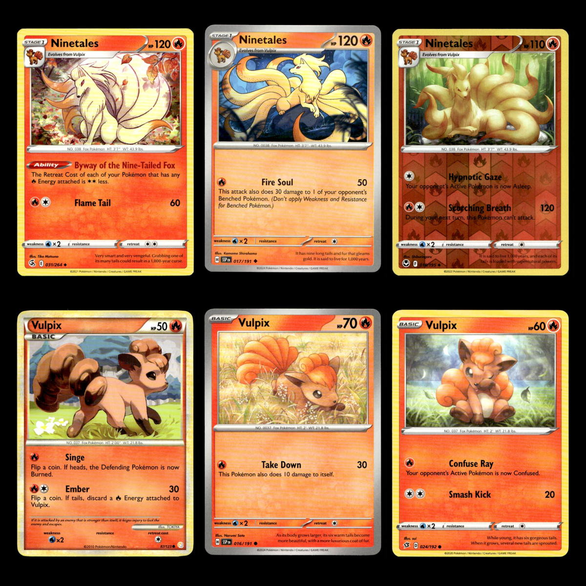 6x Ninetales Vulpix Lot 31 Sword Shield Fusion Strike Pokemon