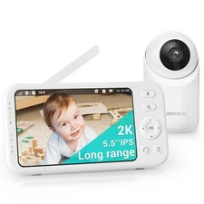 Jartoo 2K Video Baby Monitor with Camera and Audio, 1860ft Long Range Baby Mo...
