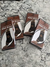 4 Pairs, Treat My Feet Brand, Copper Infused Compression Ankle Brace, Size M