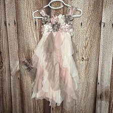 Biscotti Dress Flower Rosette Bodice  Tulle Flow Skirt Girl  s Size 4 Blush Pink