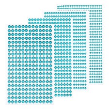 1792 Pcs 4 Sheets Sky Blue Rhinestone Stickers 3/4/5/6 mm Self Adhesive Gems