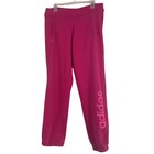 Adidas Climalite Jogger Sweatpants Womens Large Pink Athletic Lounge Pants Logo