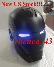 US Stock!!! Autoking Iron Man Full Black MK5 Helmet Voice Activated Cosplay Mask