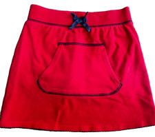 Vintage Oshkosh Girls Sz 5 1Red Navy Trim Pocket 100 Cotton Stretch Skirt Skort